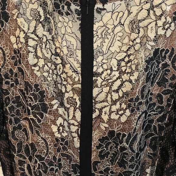 Beguile by Byron Lars Melange Lace Pencil Dress in Black and Ivory - Picture 8 of 12